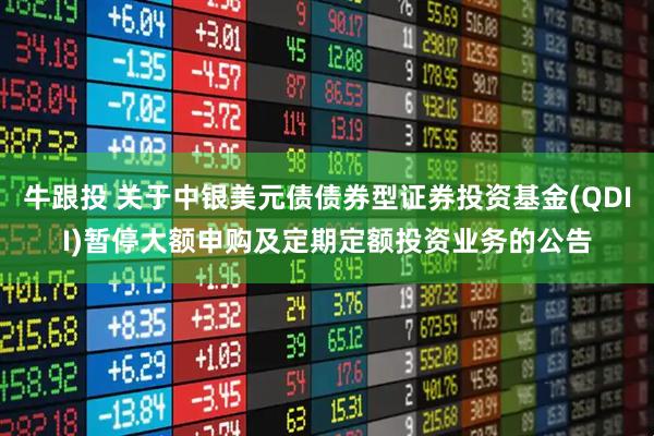 牛跟投 关于中银美元债债券型证券投资基金(QDII)暂停大额申购及定期定额投资业务的公告