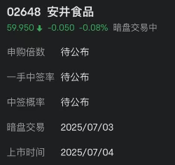 淘配网 安井食品港股暗盘下跌，此前H股定价较A股折价30%，业绩增长瓶颈凸显营收净利双降，董高监薪酬大涨