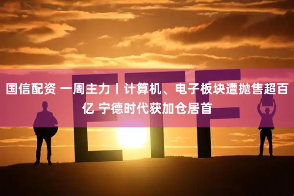 国信配资 一周主力丨计算机、电子板块遭抛售超百亿 宁德时代获加仓居首